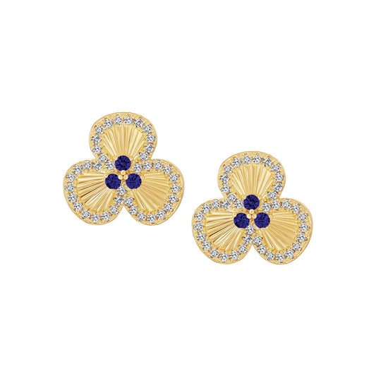Overlapping Petal Flower Stud Earrings