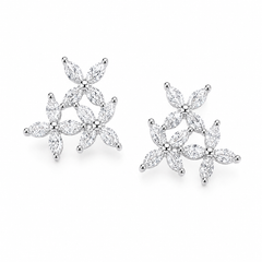 Triple Baguette Stud Earrings