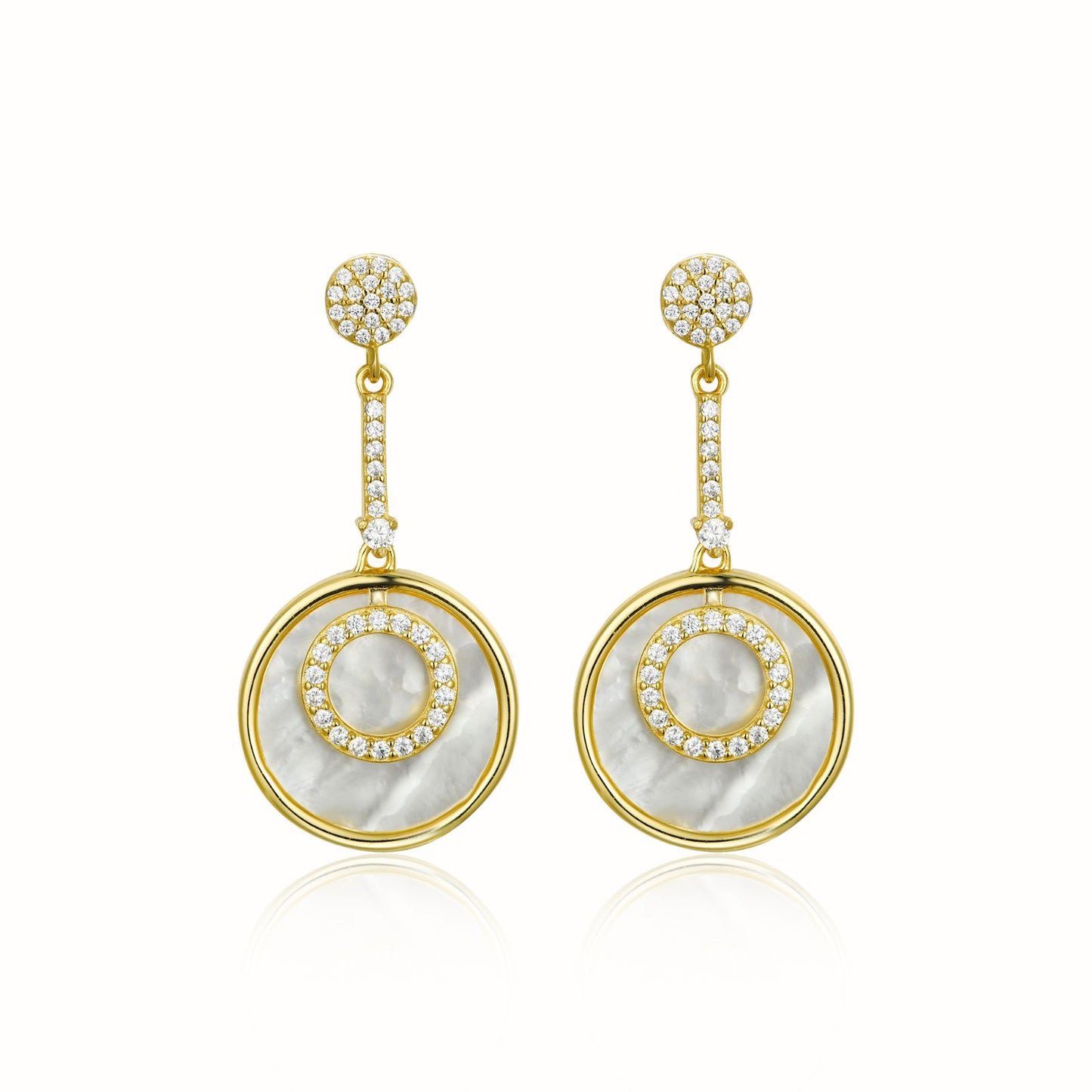 Gold Drop Circular Earrings