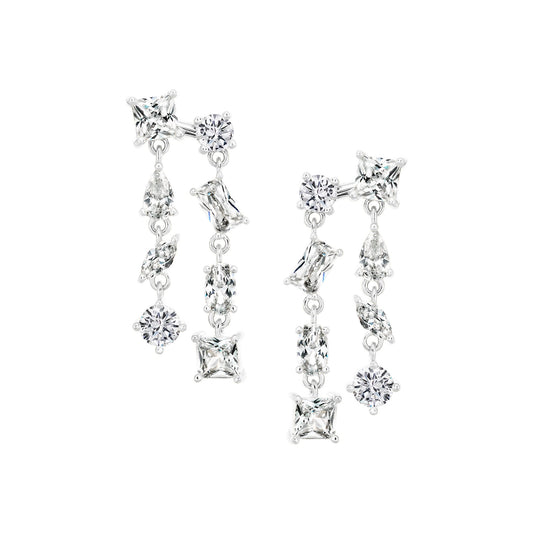 Mixed Cut Drop Earrings
