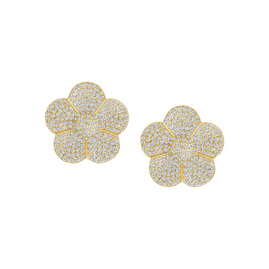 Oversized Pave Floral Studs