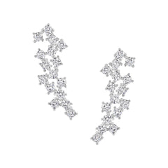 Curved Cluster Downward Earrings