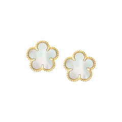 Classic Floral Stone Studs