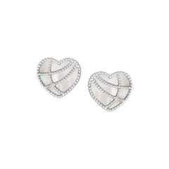 Lined Heart Studs