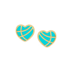 Lined Heart Studs