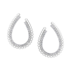 Beaded J Hoop Earrings