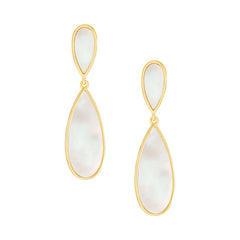 Double Mother Of Pearl Teardrop Earrings