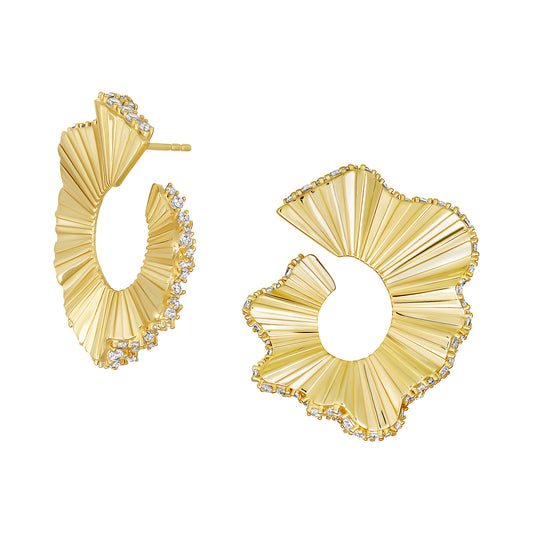 Exquisite Gold Twirled Earrings