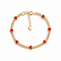 Curb Chain Heart Bracelet