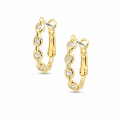 Link Chain Gemstone Huggie Earring