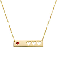 Hole-Punched Hearts Bar Pendant