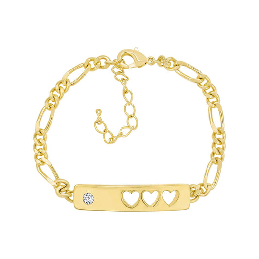 Hole-Punched Hearts Bar Bracelet