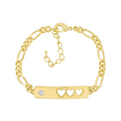 Hole-Punched Hearts Bar Bracelet