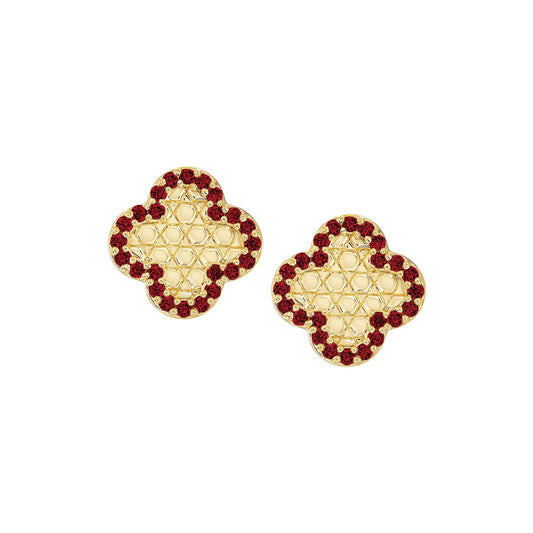 Honeycomb Clover Stud Earring