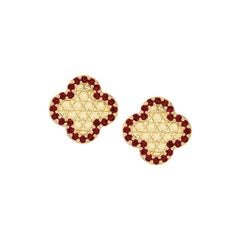 Honeycomb Clover Stud Earring