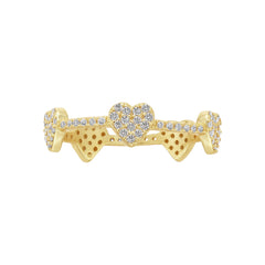 Pave Heart Eternity Ring