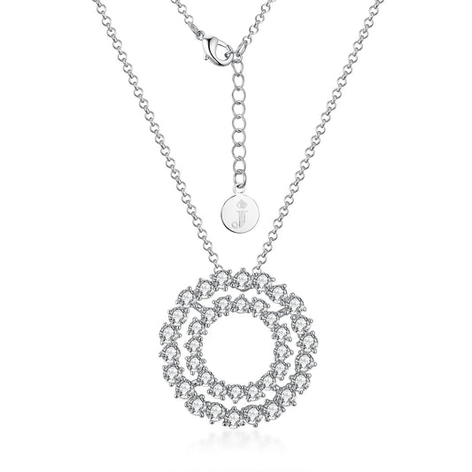 Double Halo Circle Necklace