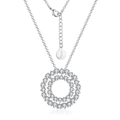 Double Halo Circle Necklace
