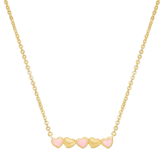Leaning Hearts Bar Pendant