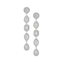 Multi Shape Halo Drop Earrings