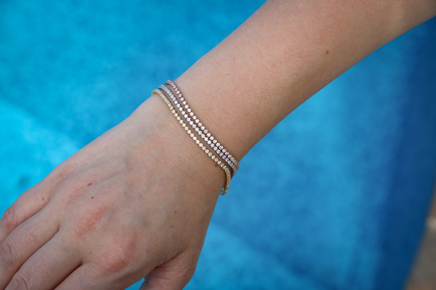 Tennis Tricolor Pull String Bracelet