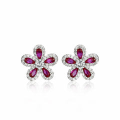 Dainty Colored Floral Studs