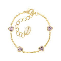 Mini Bezel Hearts Bracelet