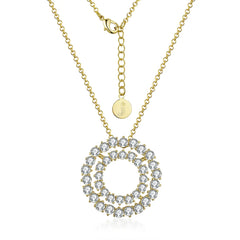 Double Halo Circle Necklace