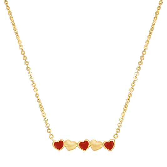 Leaning Hearts Bar Pendant