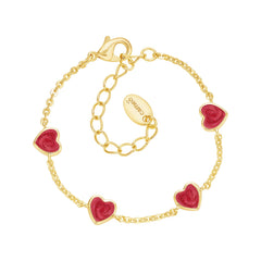 Swirly Enamel Heart Kids Bracelet