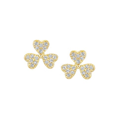 Spaced Petal Clover Stud Earring