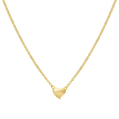 Gold Tilted Heart Necklace
