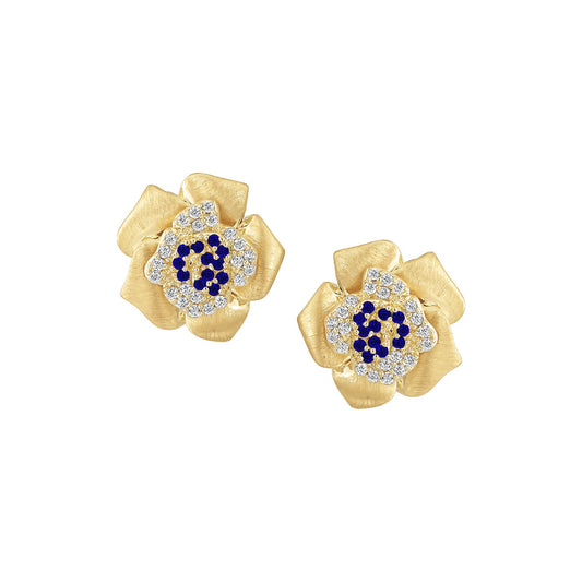 Ruffled Flower Stud Earring