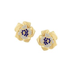 Ruffled Flower Stud Earring