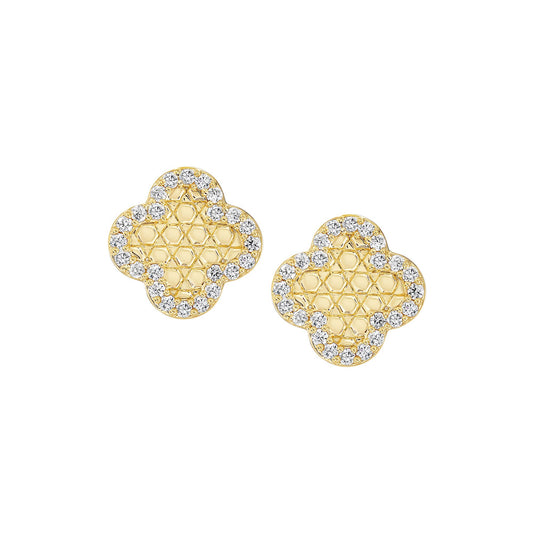 Honeycomb Clover Stud Earring