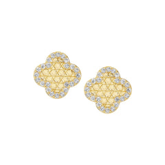 Honeycomb Clover Stud Earring