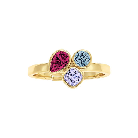 Bezel-set Trio Ring