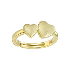 Double Brushed Heart Ring