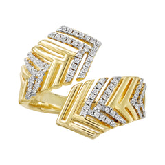 Two-Tone Chevron Ring