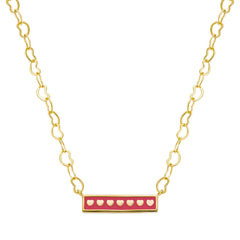 Enamel Heart Bar Necklace