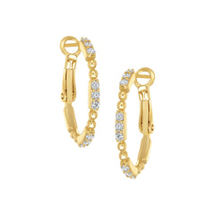 Beaded Stone Hoop Earrings