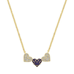 Pointed Hearts Trio Necklace