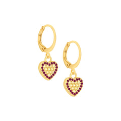 Small Honeycomb Heart Earring