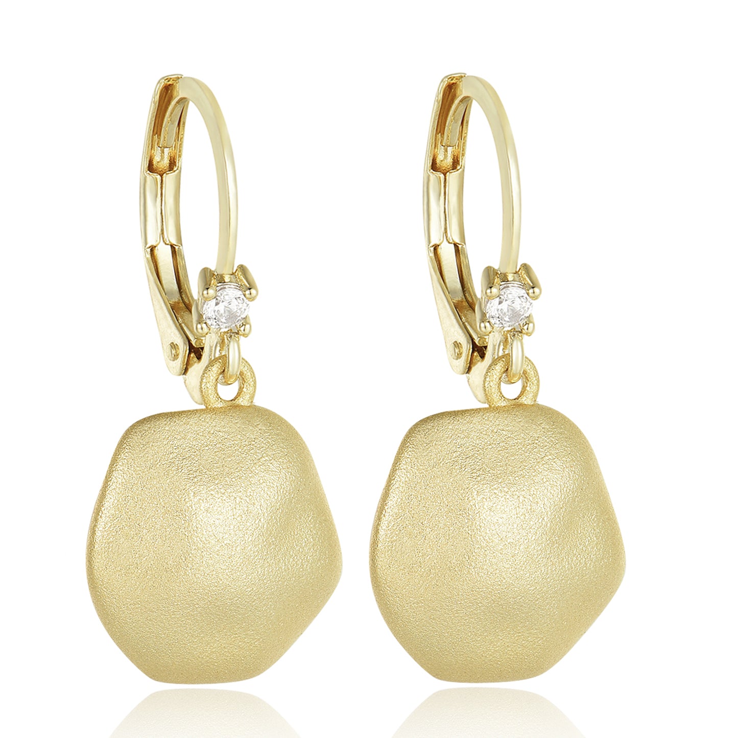 Gold Unique Circle Earrings
