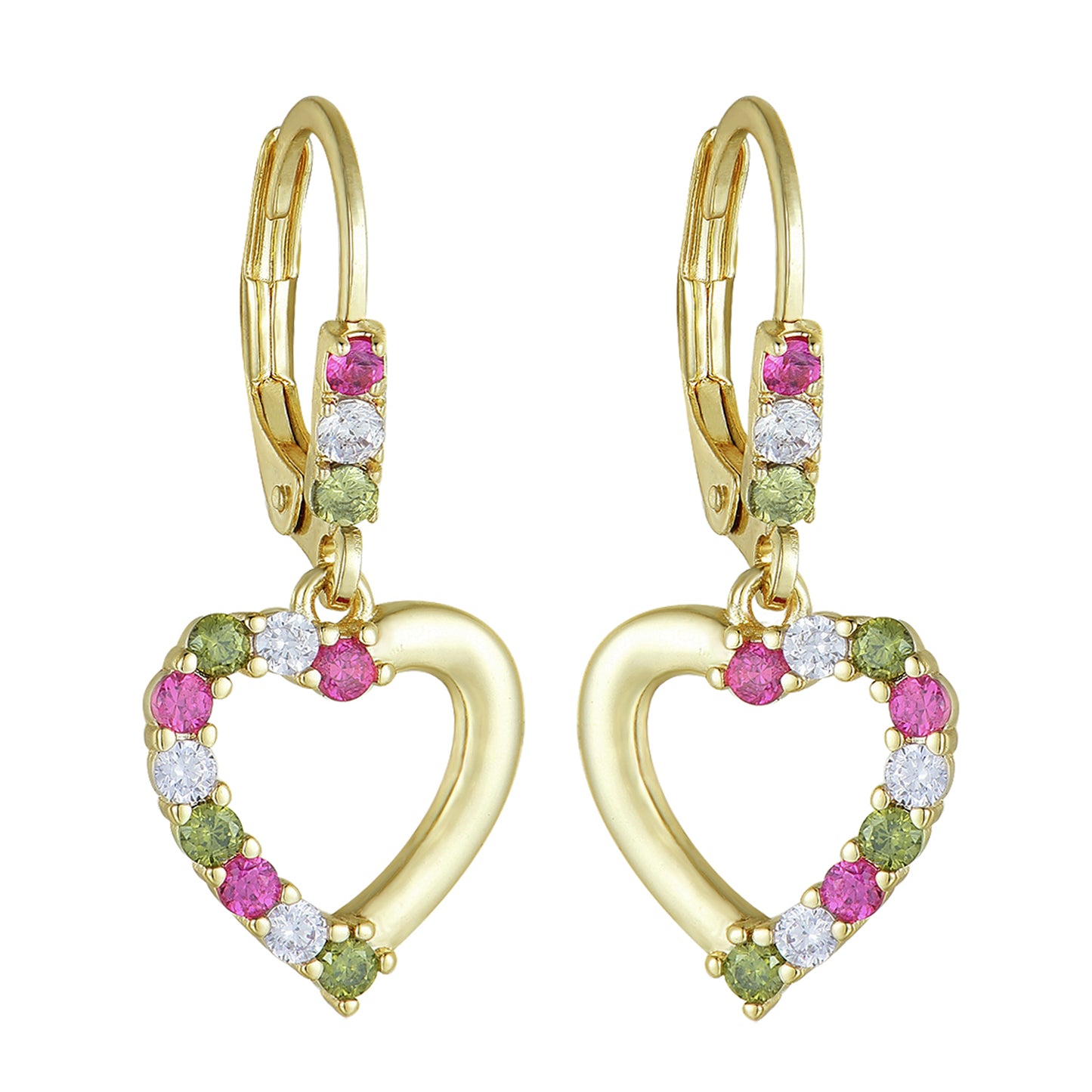 Gold Colored Heart Earrings