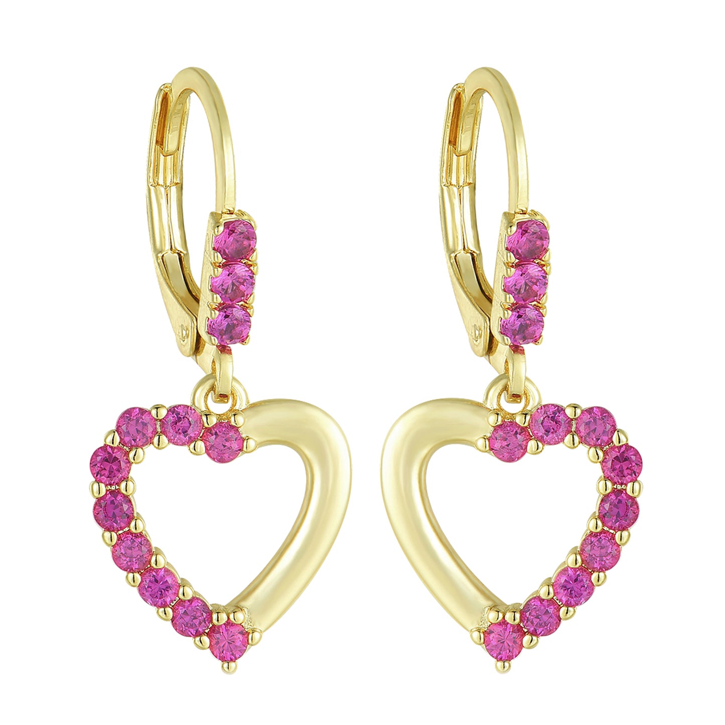 Gold Colored Heart Earrings