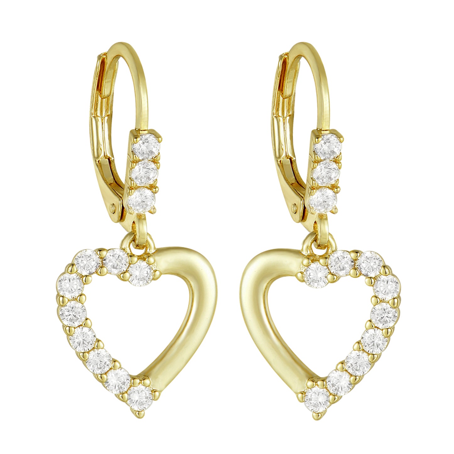 Gold Colored Heart Earrings