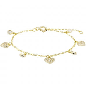 Gold Charm Heart Bracelet