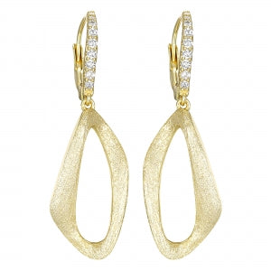 Brushed Gold Open Earrings