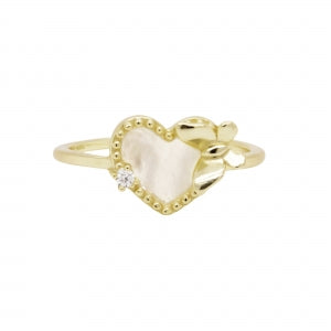 Unique Mother Of Pearl Heart Ring